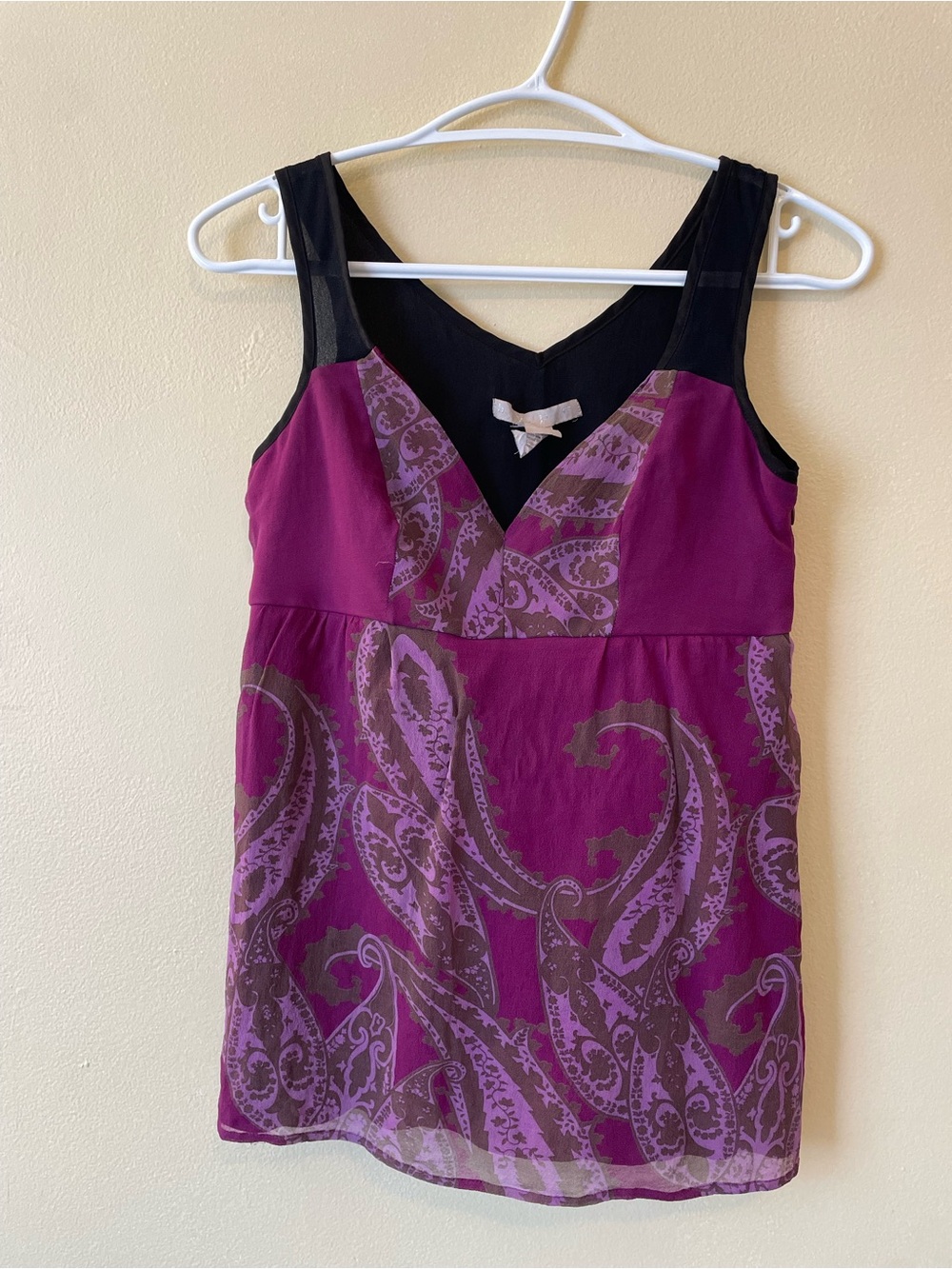 HYPE Women’s Purple Paisley Silk Top